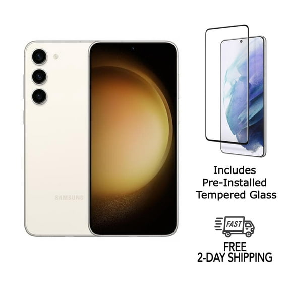 Pre-Owned Samsung Galaxy S23 Plus 5G S916U (Fully Unlocked) 512GB Cream with Screen Protector
