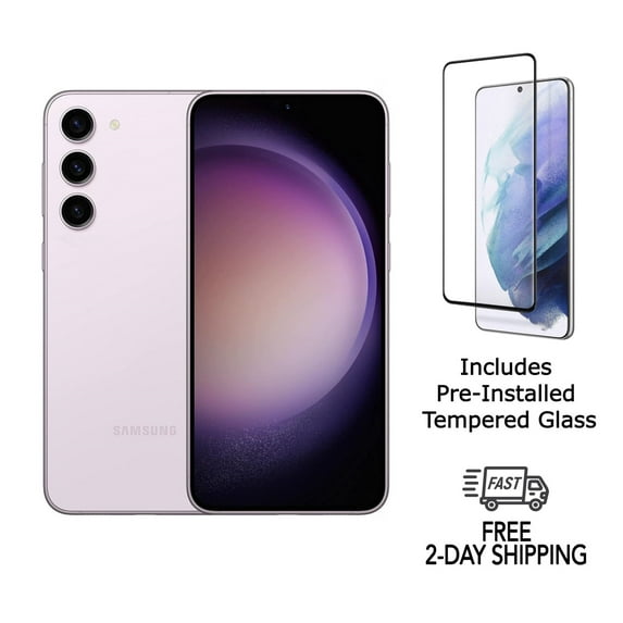 Pre-Owned Samsung Galaxy S23 Plus 5G S916U (Fully Unlocked) 512GB Lavender with Tempered Glass screen protector