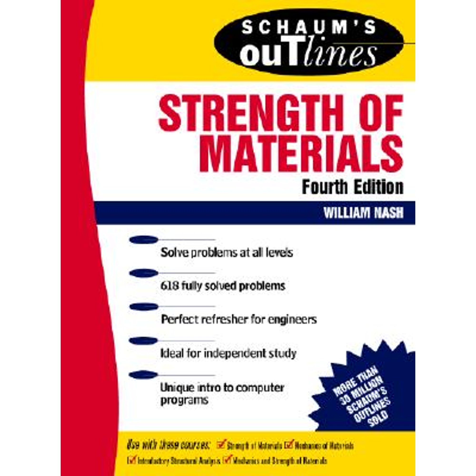 PreOwned Schaum's Outline of Strength of Materials (Paperback) by