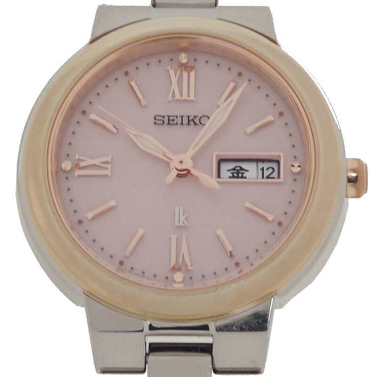 Pre-Owned Seiko Lukia Ladies Watch V138-0AG0 Stainless Steel Pink