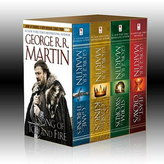 Pre-Owned Song of Ice & Fire 4v: A Game of Thrones, a Clash of Kings, a Storm of Swords, and a Feast (Paperback 9780345529053) by George R R Martin