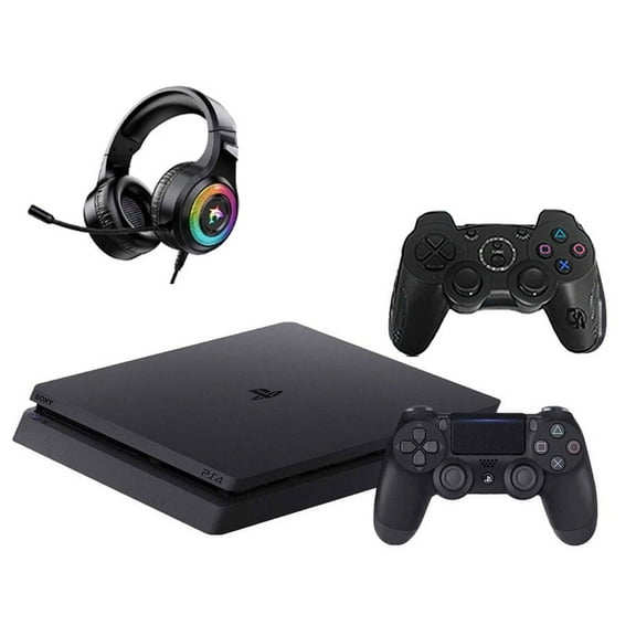 Pre-Owned Sony 2215A PlayStation 4 Slim 500GB Gaming Console Black with 2 Controller Included BOLT AXTION Bundle ( )