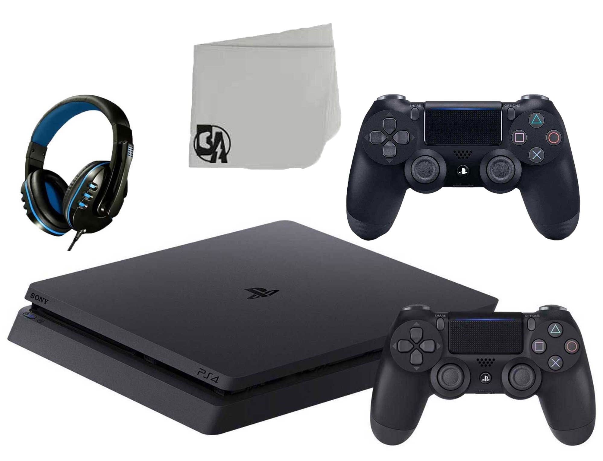 Pre-Owned Sony PlayStation 4 Slim 1TB Gaming Console, Black with 2