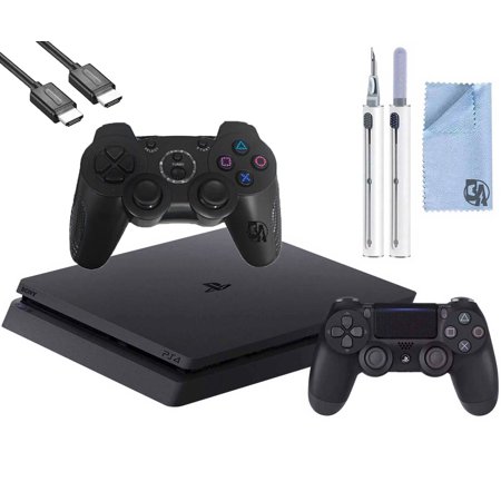 Pre-Owned Sony 2215B PlayStation 4 Slim 1TB Gaming Console Black, HDMI Cable 2 Controller With Cleaning Kit (Refurbished: Like New)