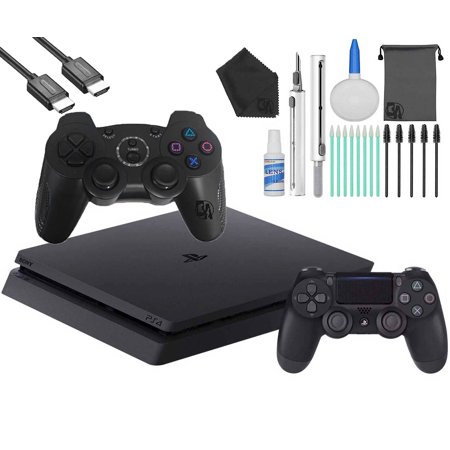 Pre-Owned Sony 2215B PlayStation 4 Slim 1TB Gaming Console Black, HDMI Cable 2 Controller With Cleaning Kit (Refurbished: Like New)