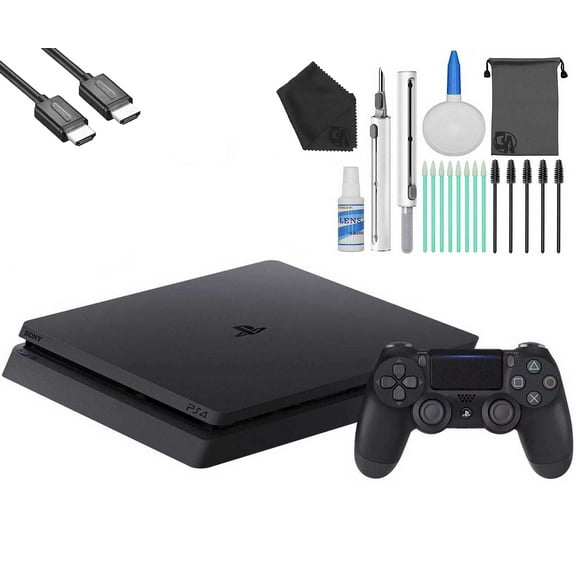 Restored Sony 2215B PlayStation 4 Slim 1TB Gaming Console Black, HDMI Cable With Cleaning Kit (Refurbished)