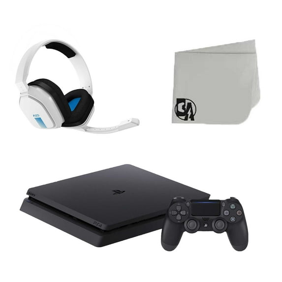 Pre-Owned Sony 2215B PlayStation 4 Slim 1TB Gaming Console Black with Astro A10 Gaming BOLT AXTION Bundle White Blue