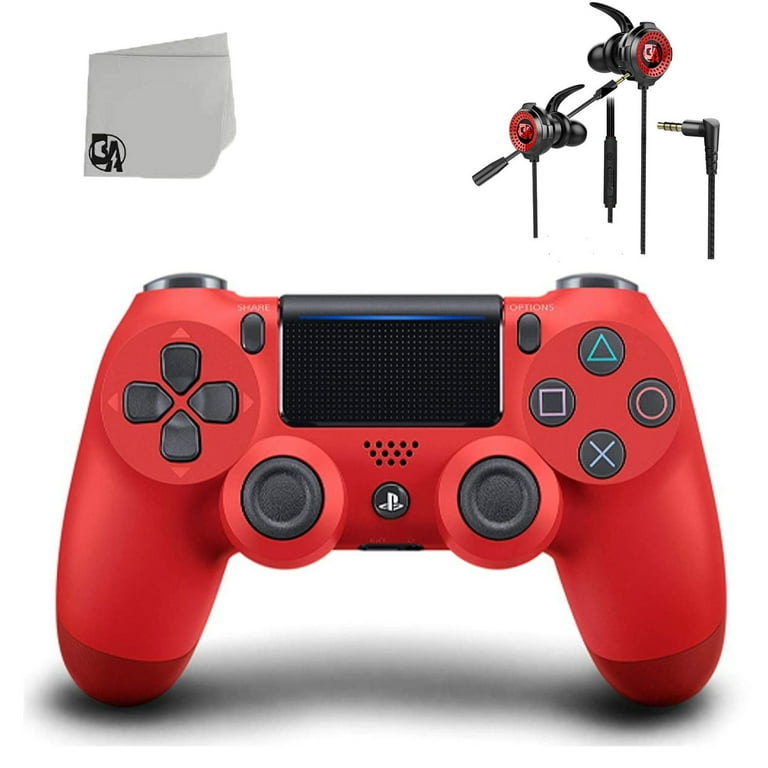 Pre Owned Sony Dual Shock Red Gaming Controller For PS4 Console Wired Earbuds BOLT AXTION Bundle Refurbished Like New Walmart