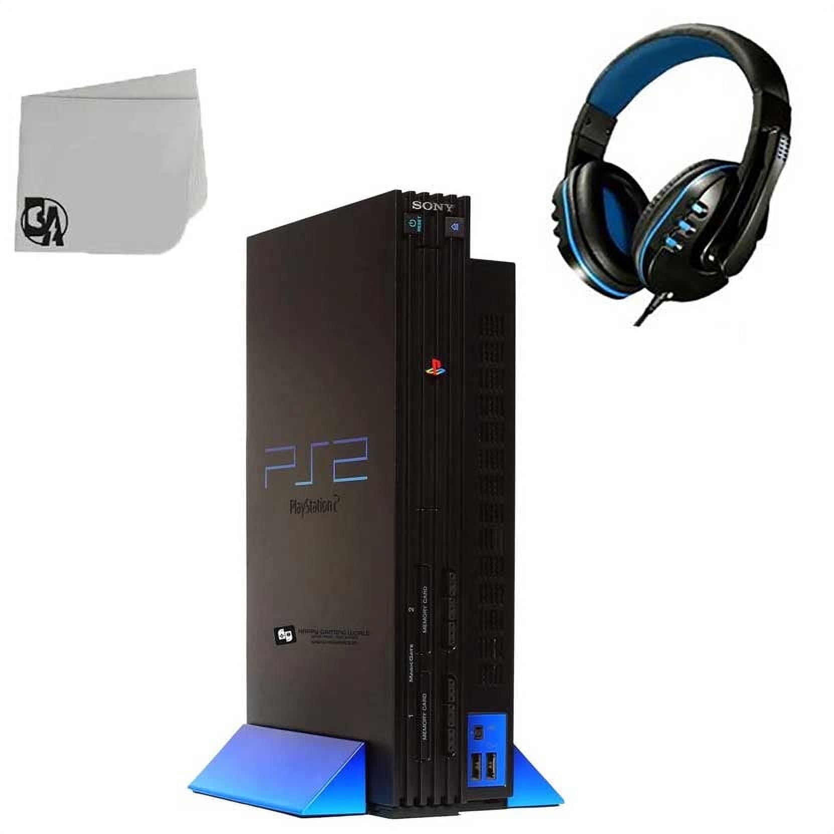 Pre Owned Sony PlayStation 2 Fat Video Gaming Console Black With BOLT AXTION Headset Bundle Refurbished Like New Walmart
