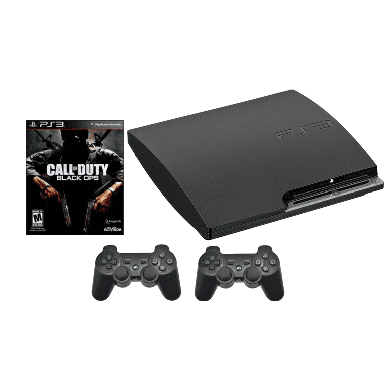 Pre Owned Used Sony PlayStation 3 PS3 Slim Console 2 Controllers Black Ops Bundle