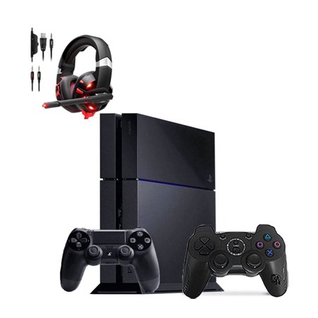 Pre-Owned Sony PlayStation 4 1TB Gaming Console Black with 2 Controller Included BOLT AXTION (Refurbished: Like New)