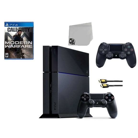 Restored Sony PlayStation 4 500GB Gaming Console Black 2 Controller Included with Call of Duty Modern Warfare BOLT AXTION (Refurbished)