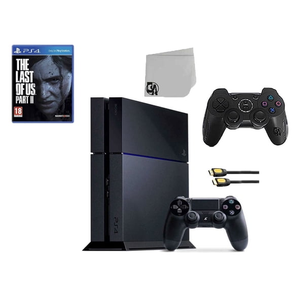 Pre-Owned Sony PlayStation 4 500GB Gaming Console Black 2 Controller Included with The Last of Us Part II BOLT AXTION Bundle ( )