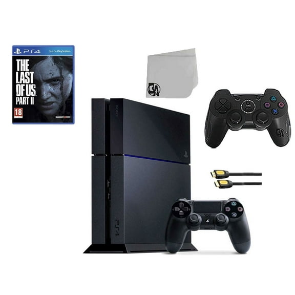 Restored Sony PlayStation 4 500GB Gaming Console Black 2 Controller Included with The Last of Us Part II BOLT AXTION Bundle (Refurbished)