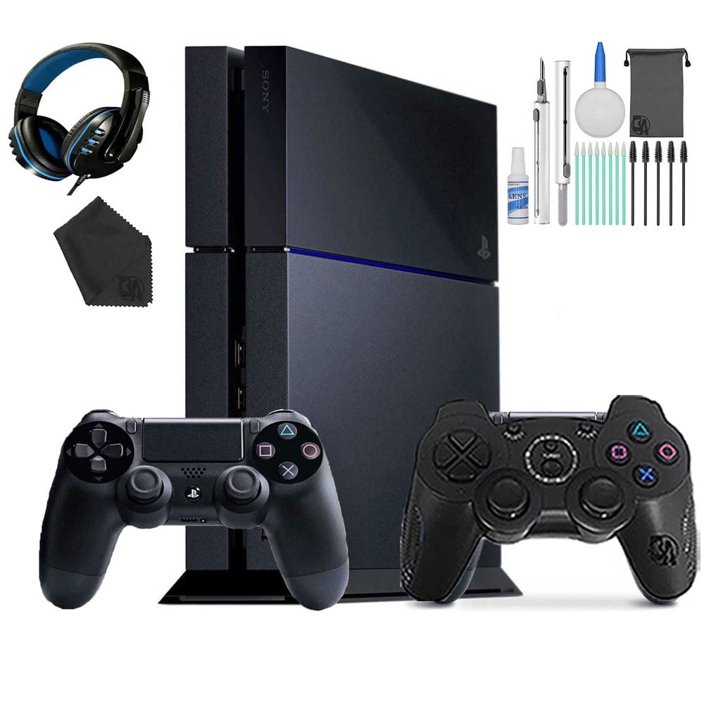 Restored Sony PlayStation 4 500GB Gaming Console Black, Headset 2  Controller With Cleaning Kit (Refurbished) - Walmart.com