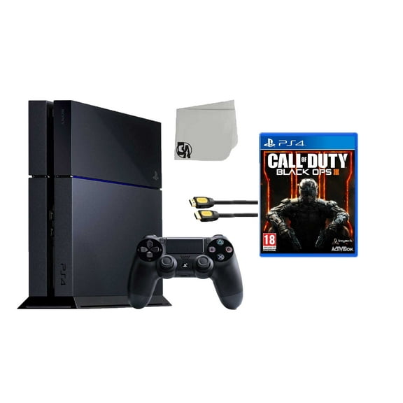Restored Sony PlayStation 4 500GB Gaming Console Black with Call Of Duty Black Ops 3 BOLT AXTION (Refurbished)