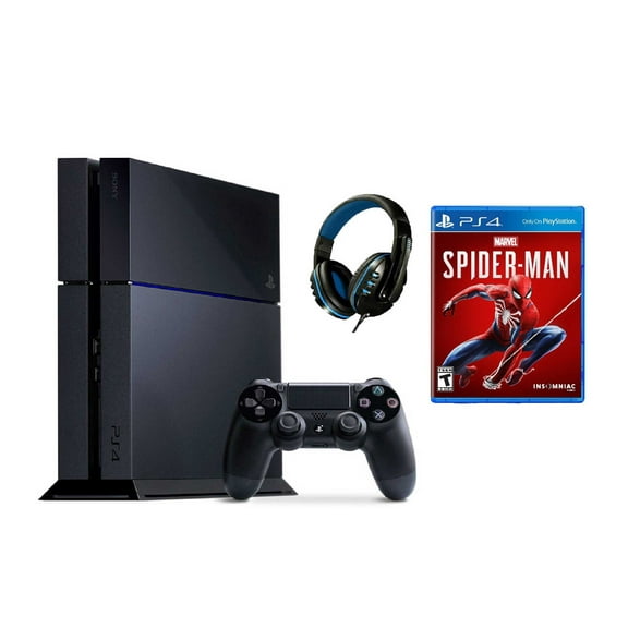 Pre-Owned Sony PlayStation 4 500GB Gaming Console Black with Spider-Man BOLT AXTION Bundle