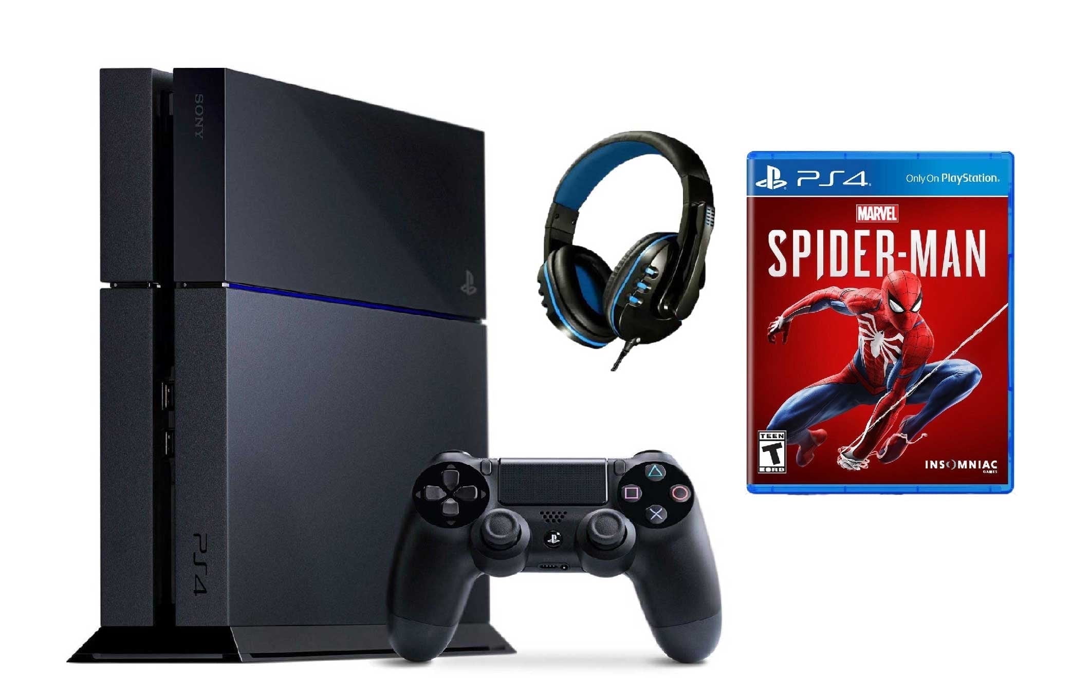 Pre-Owned Sony PlayStation 4 500GB Gaming Console Black with Spider-Man  BOLT AXTION Bundle - Walmart.com