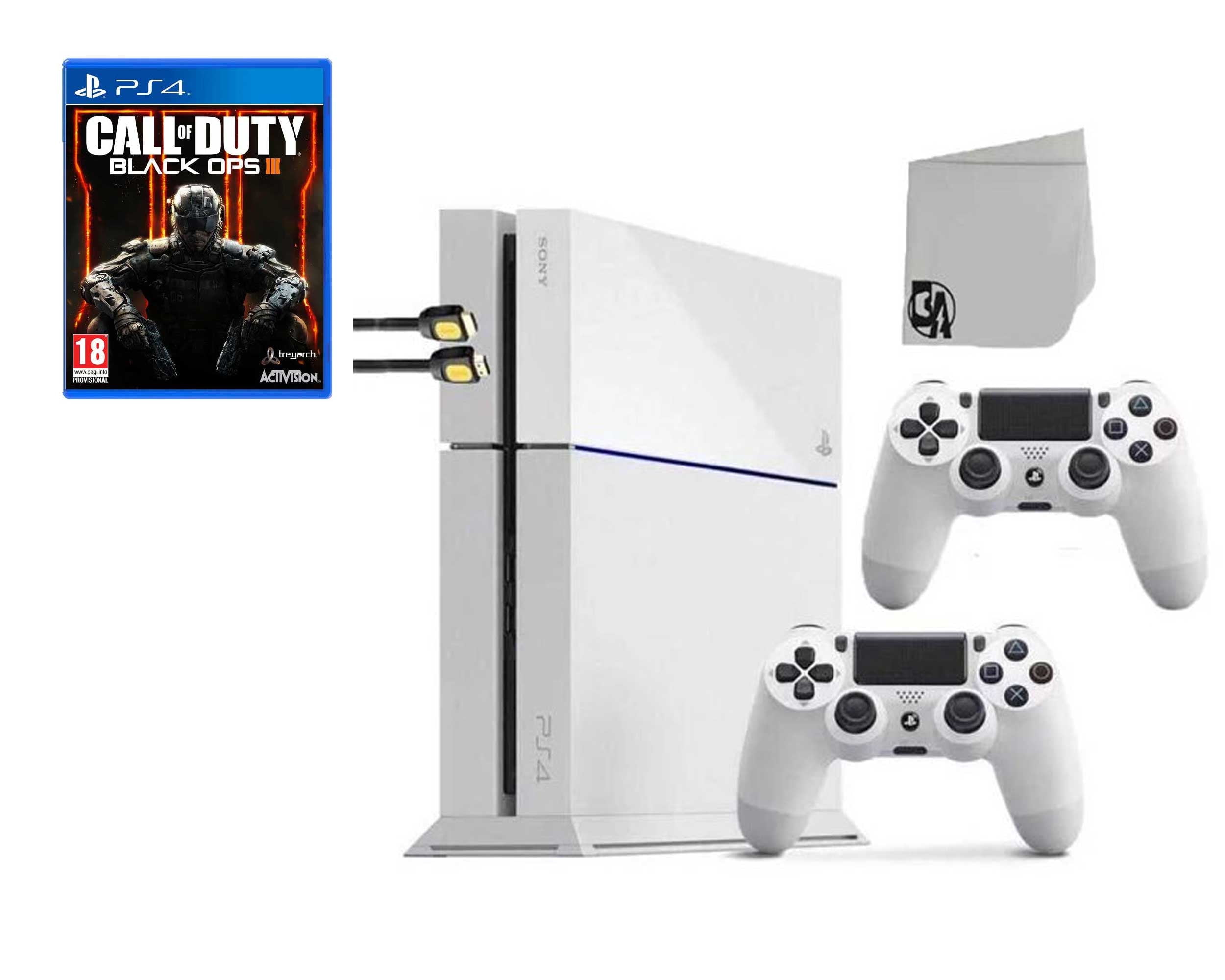 Pre-Owned Sony PS4 500GB White Gaming Console with 2 Controller + 