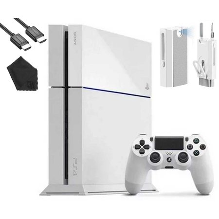 Restored Sony PlayStation 4 500GB Gaming Console White, HDMI Cable With Cleaning Kit (Refurbished)