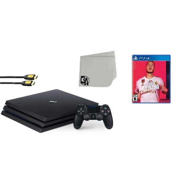 Pre-Owned Sony PlayStation 4 PRO 1TB Gaming Console Black with FIFA-20 BOLT AXTION Bundle