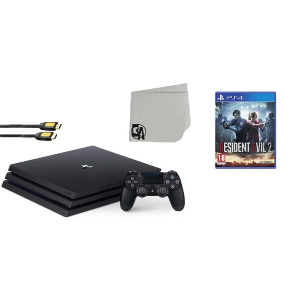 Pre-Owned Sony PlayStation 4 PRO 1TB Gaming Console Black with Resident Evil 2 BOLT AXTION Bundle