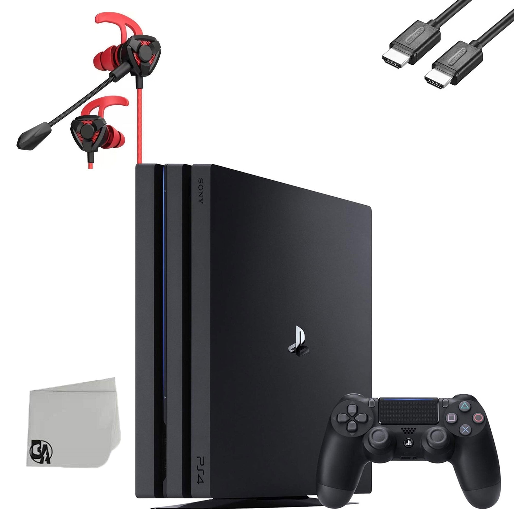 Pre Owned Sony PlayStation 4 Pro 1TB Black Gaming Console G9 Earbuds With Microphone BOLT AXTION Bundle Walmart
