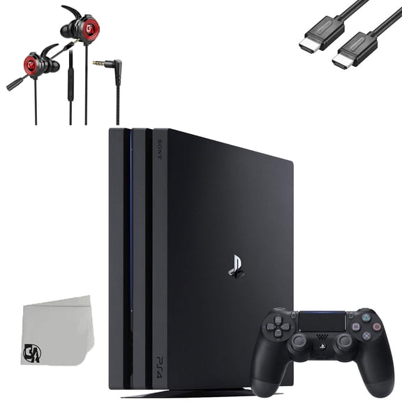 Pre-Owned Sony PlayStation 4 Pro 1TB Black Gaming Console + Gaming Earbuds With Microphone