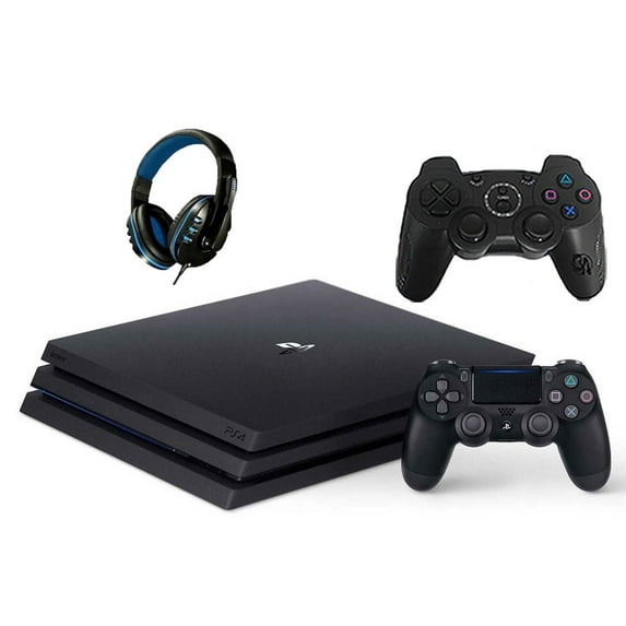Restored Sony PlayStation 4 Pro 1TB Gaming Console Black 2 Controller Included BOLT AXTION Bundle (Refurbished)