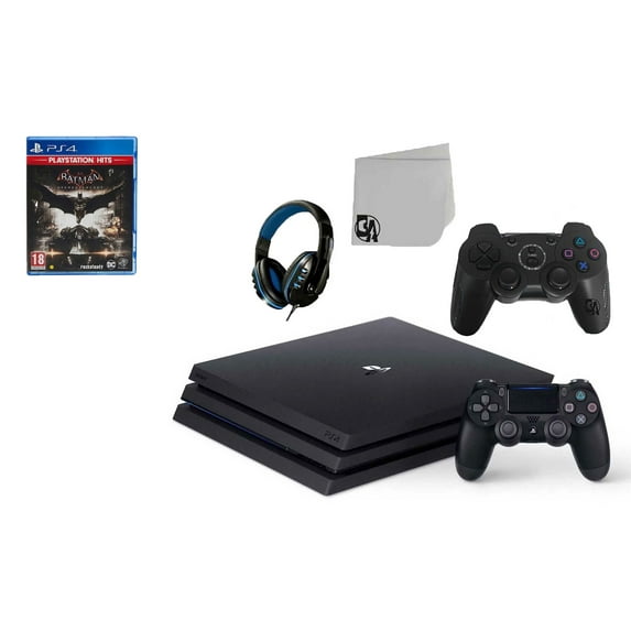 Pre-Owned Sony PlayStation 4 Pro 1TB Gaming Console Black 2 Controller Included with Batman Arkham Knight BOLT AXTION Bundle ( )