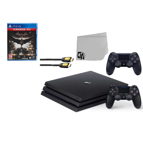 Pre-Owned Sony PlayStation 4 Pro 1TB Gaming Console Black 2 Controller Included with Batman Arkham Knight BOLT AXTION Bundle
