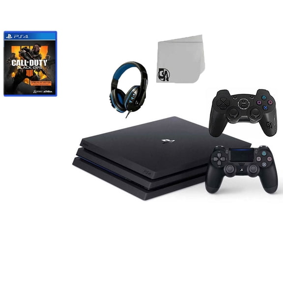 Pre-Owned Sony PlayStation 4 Pro 1TB Gaming Console, Black with 2 Controllers