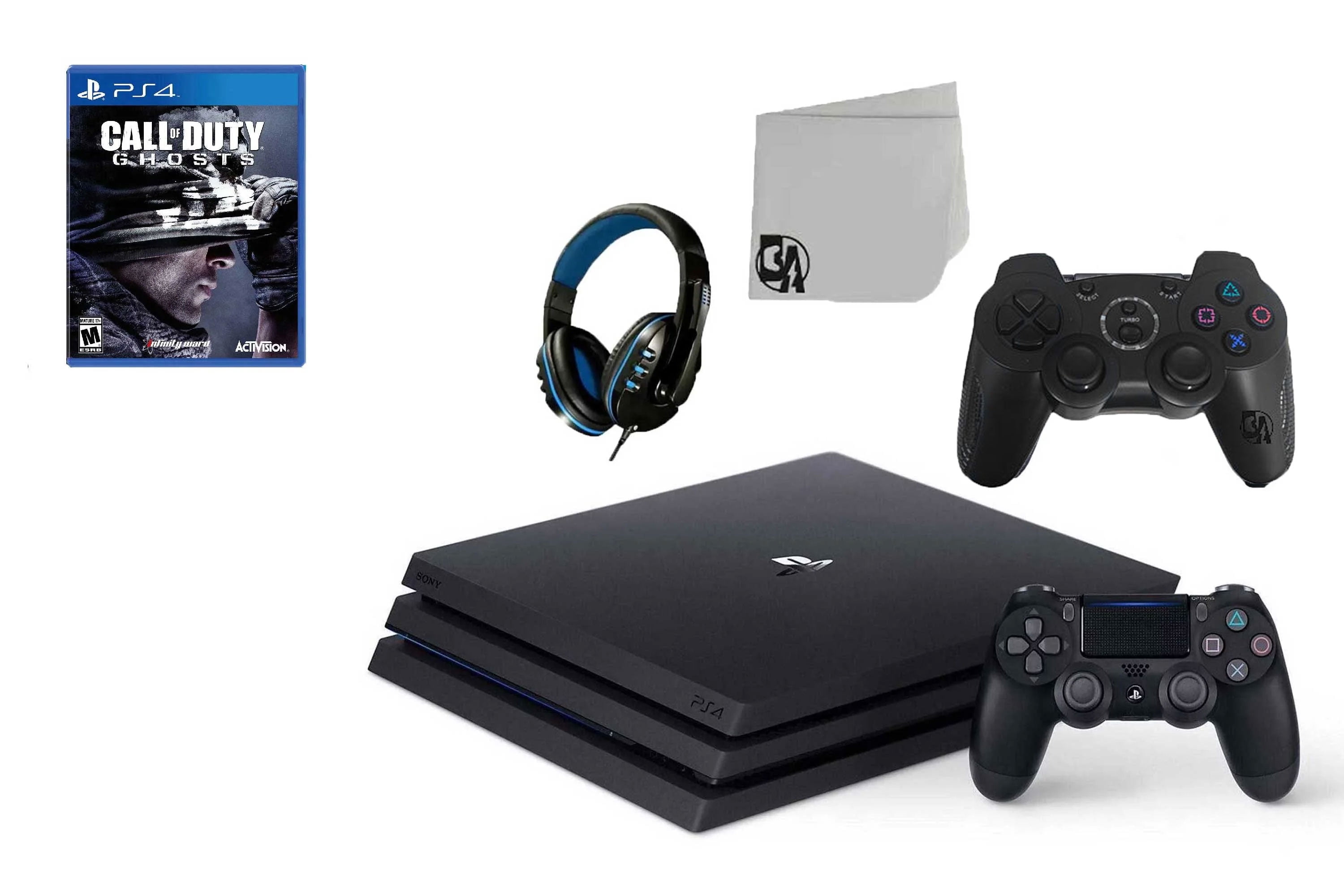 Pre Owned Sony PlayStation 4 Pro 1TB Gaming Console Black 2 Controller Included with Battlefield 1 BOLT AXTION Bundle