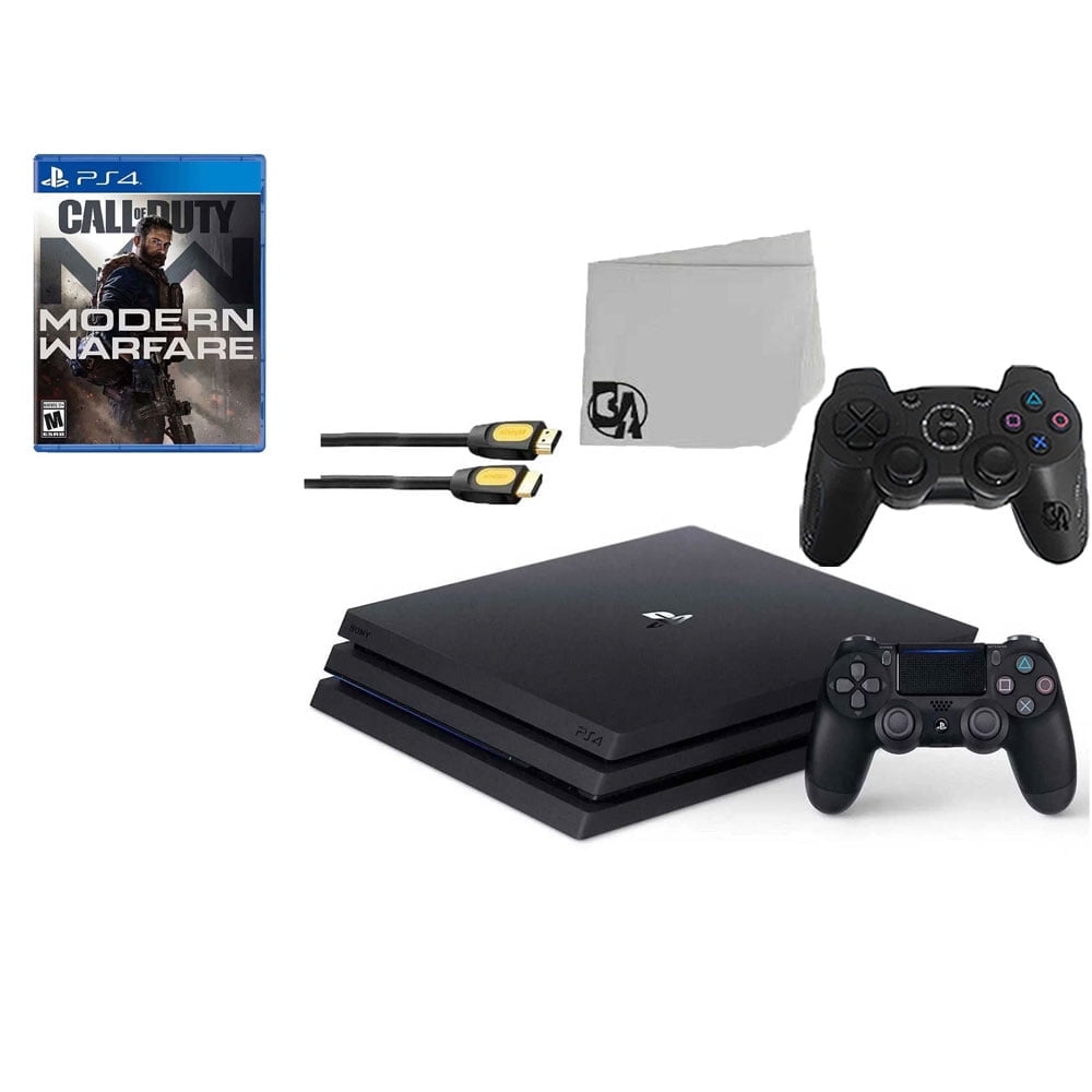 Pre Owned Sony PlayStation 4 Pro 1TB Gaming Console Black 2 Controller Included with Call Of Duty Black Ops 3 BOLT AXTION Bundle Used