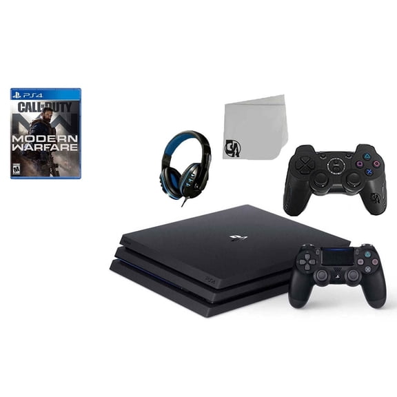 Pre-Owned Sony PlayStation 4 Pro 1TB Gaming Console Black 2 Controller Included with Call of Duty Modern Warfare BOLT AXTION ( )