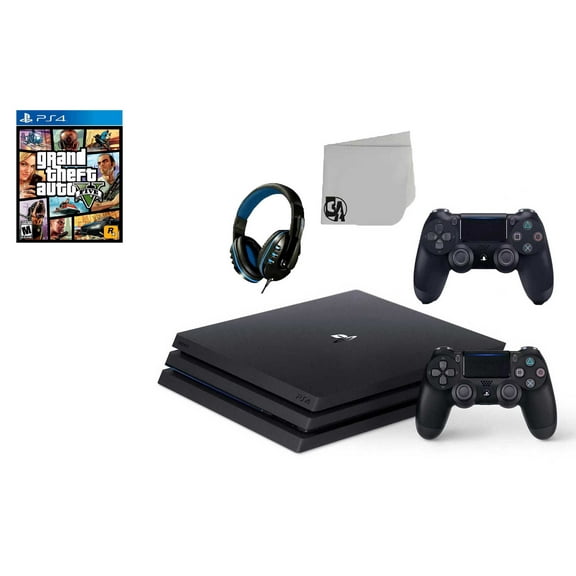 Pre-Owned Sony PlayStation 4 Pro, 1TB Gaming Console, with Grand Theft Auto V, Black. 1