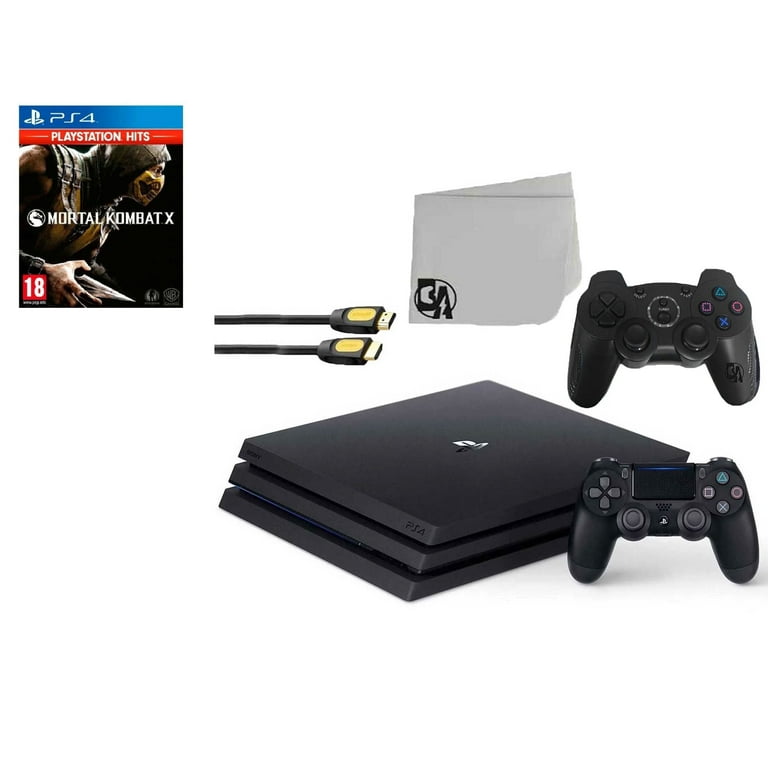 Restored Sony PlayStation 4 Pro 1TB Gaming Console Black 2 Controller Included with Mortal Kombat X BOLT AXTION Bundle Refurbished