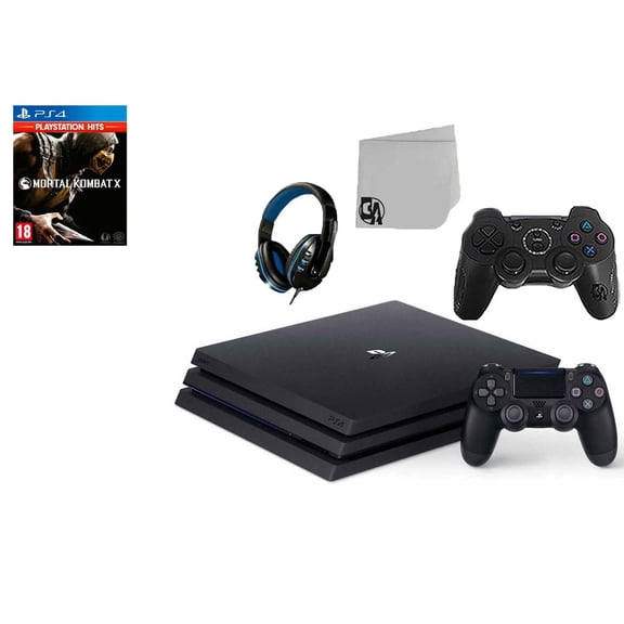 Pre-Owned Sony PlayStation 4 Pro 1TB Gaming Console Black 2 Controller Included with Mortal Kombat X BOLT AXTION Bundle ( )