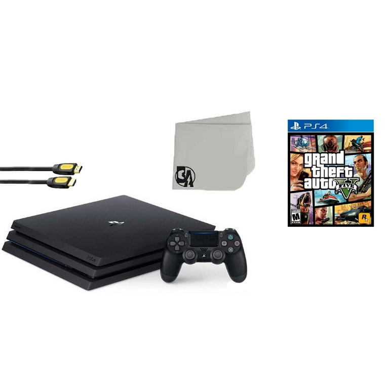 Sony PlayStation 4 Pro 1TB Gaming Console Black with Grand Theft Auto V Bolt Axtion Bundle used