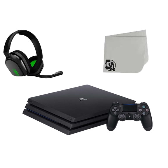 Pre-Owned Sony PlayStation 4 Pro Black 1TB Gaming Console with Astro A10 Gaming BOLT AXTION Black Green ( )