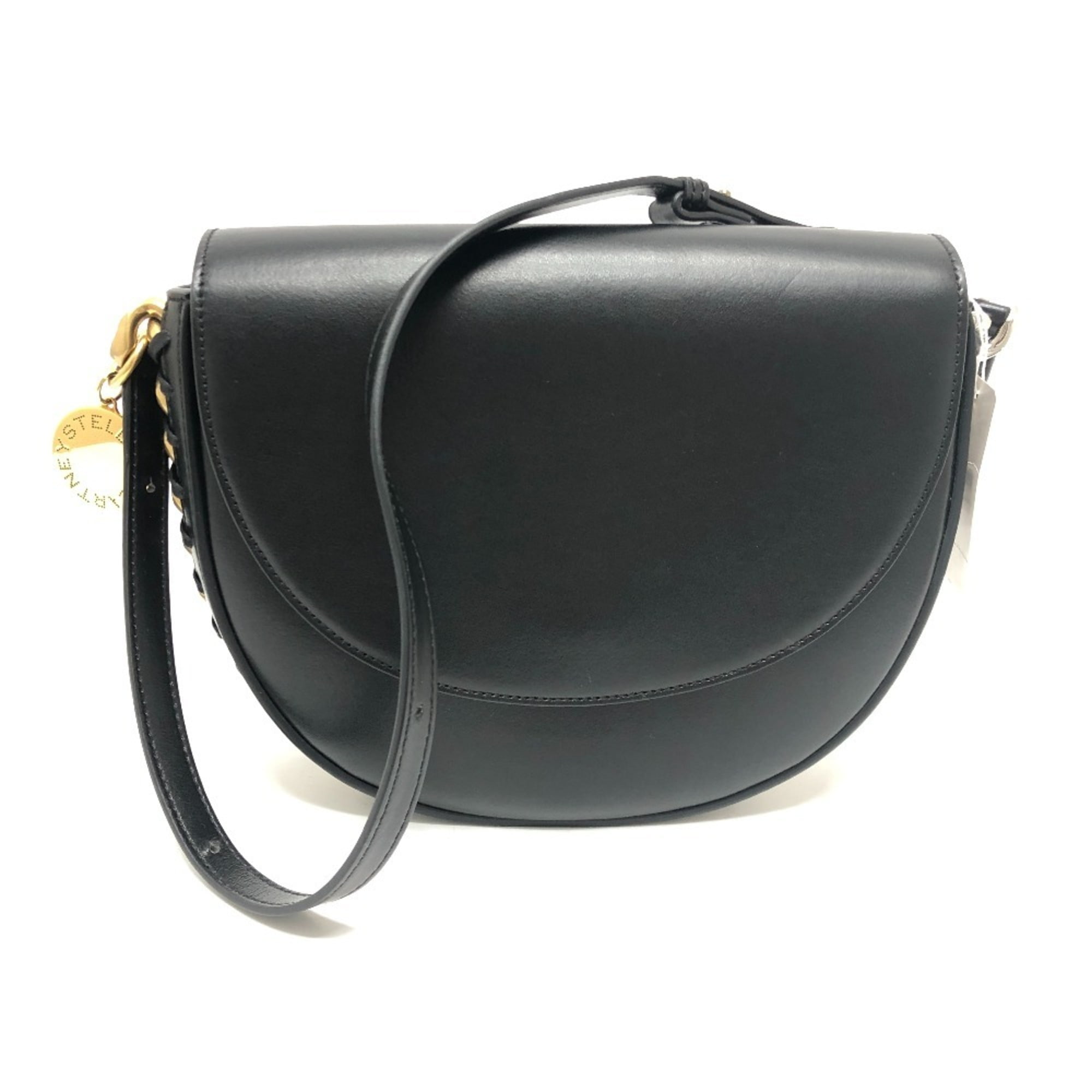 Pre Owned Stella McCartney Sight Chain Bag Shoulder Leather Women s Black Like New
