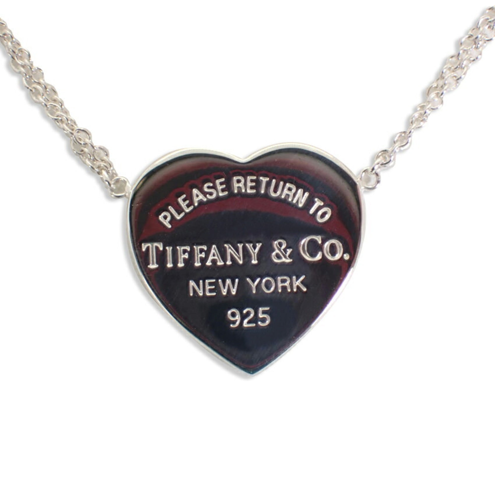 Pre Owned TIFFANY 925 Return to Tiffany Heart Double Chain Necklace Good Walmart