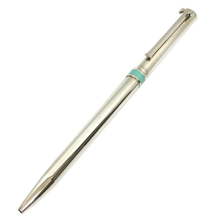 Pre Owned TIFFANY Co. Tiffany Classic T Ballpoint Pen Blue SV925