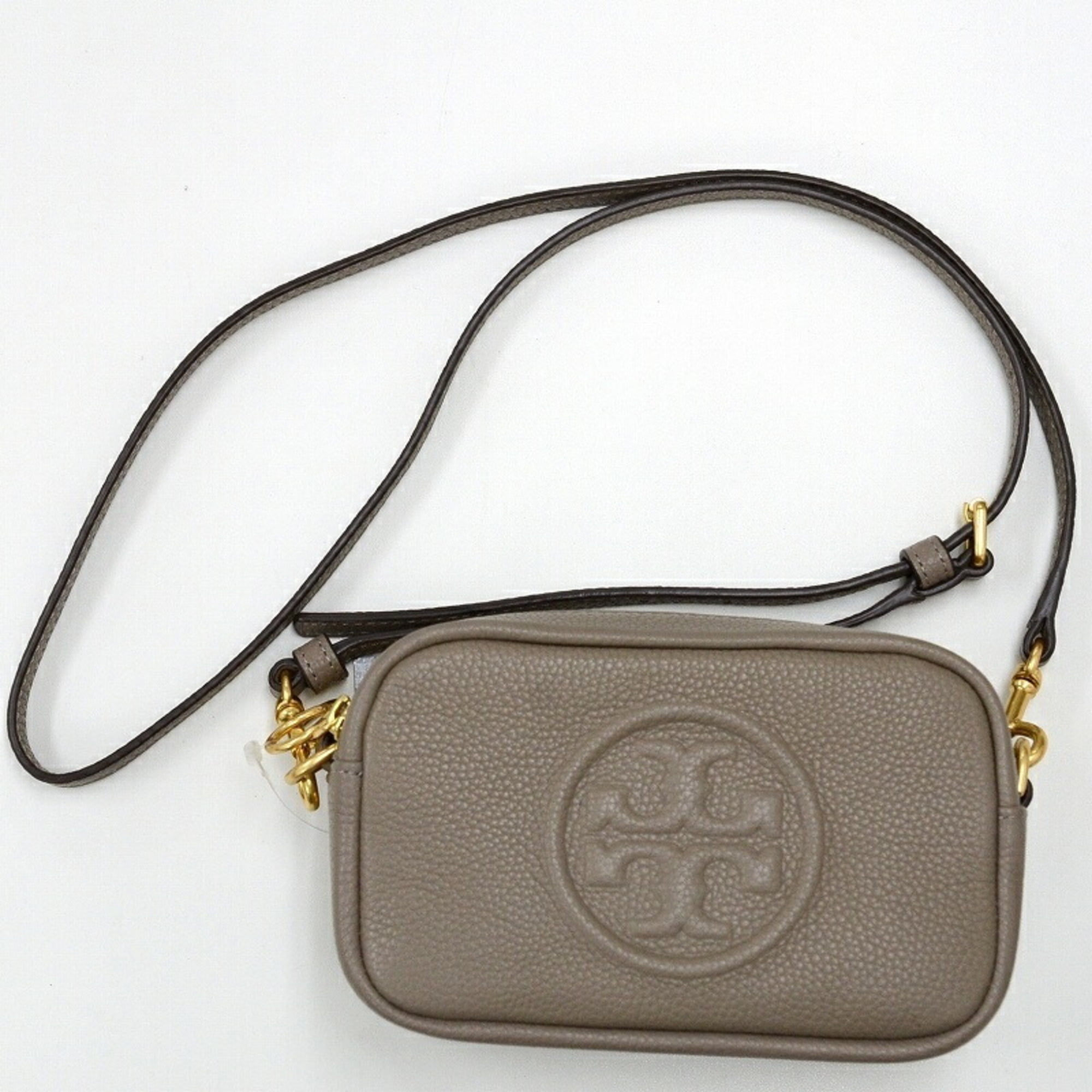 Pre Owned TORY BURCH Leather Camera Bag Crossbody Shoulder Greige JA 18845 Fair Walmart