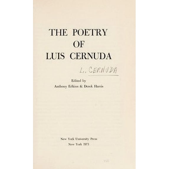Pre-Owned The Poetry of Luis Cernuda 9780814721513