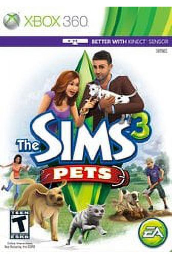 Restored The Sims 3 Pets by Electronic Arts Xbox 360, Video Game Physical Format, Simulation, Parental Controls