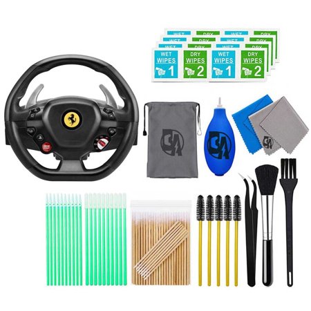 Pre-Owned Thrustmaster - T80 Ferrari 488 GTB Edition Racing Wheel for PlayStation 5, 4 and Windows - Black With Cleaning Manual Kit Bolt Axtion Bundle