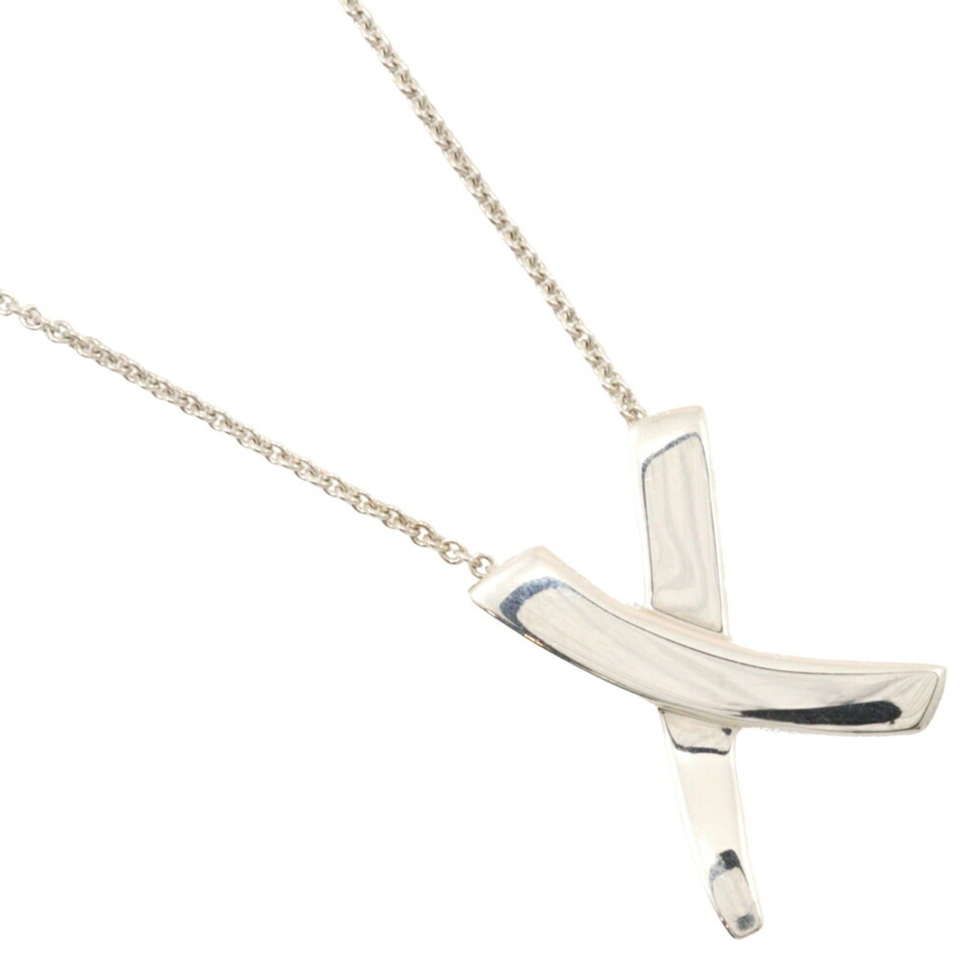 Pre-Owned Tiffany & Co. Kiss Large Necklace Paloma Picasso Silver 925 Made in the USA Approx. 5.8g Women's (Fair)