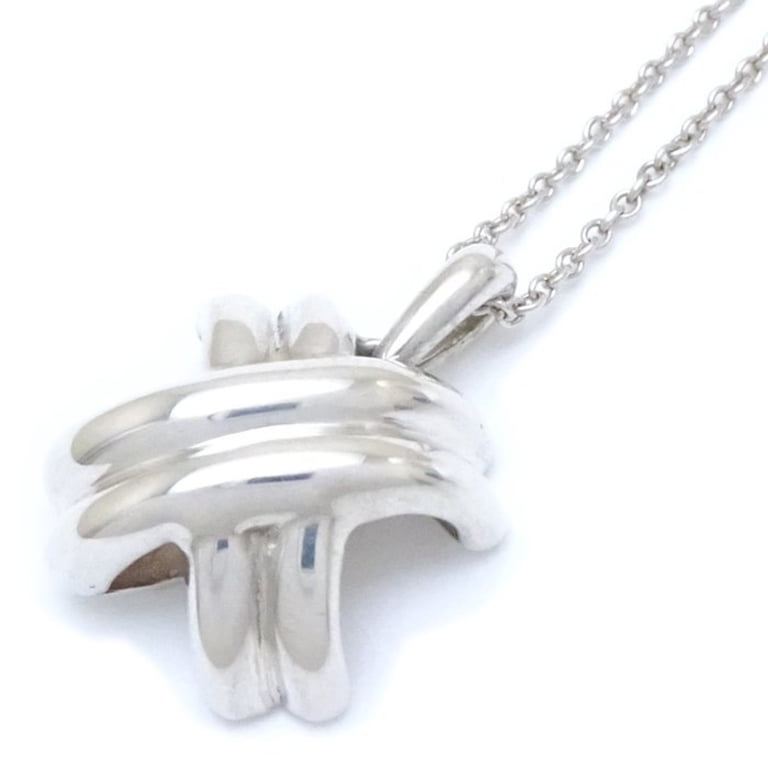 Pre-Owned Tiffany TIFFANY&Co. Signature Pendant Necklace Silver 