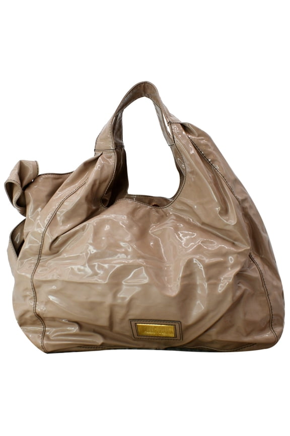 Pre-Owned VALENTINO Nuage Bow Patent Leather Tote Bag Nude